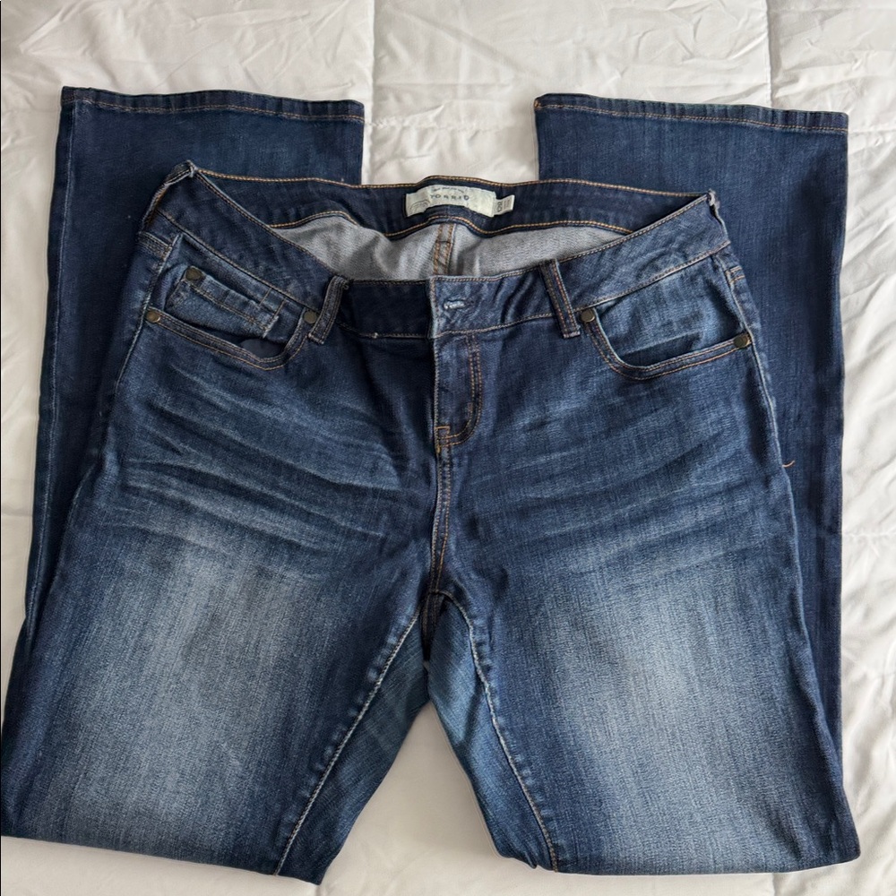 Torrid Medium Blue Wide Leg / Flare Leg Jeans| Curvy